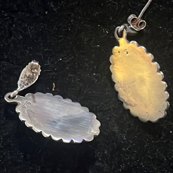 Elegant Silver and Pearl Marcasite and Onyx Drop Earrings - Picture 4 of 8